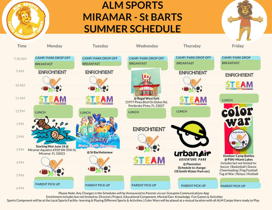 Camp Schedule