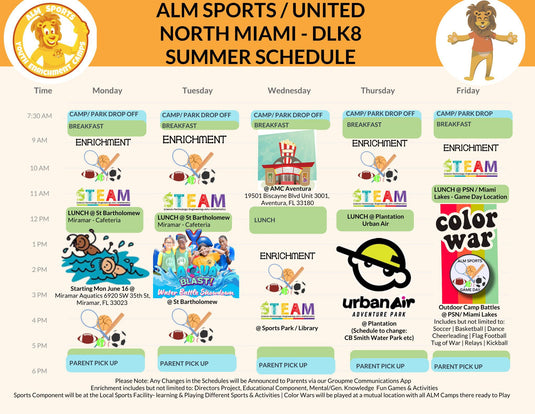 Camp Schedule